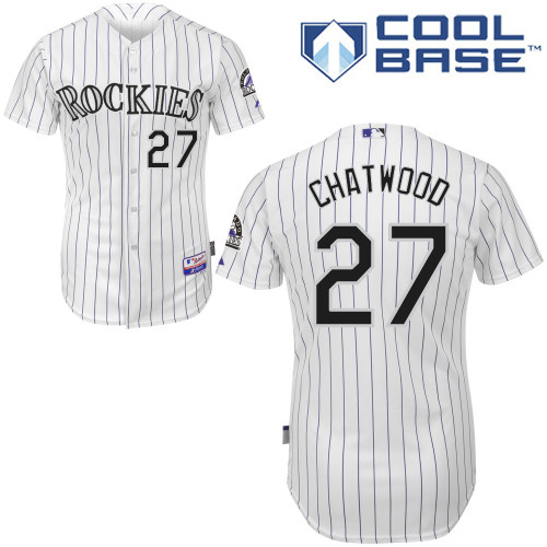 Tyler Chatwood #27 MLB Jersey-Colorado Rockies Men's Authentic Home White Cool Base Baseball Jersey